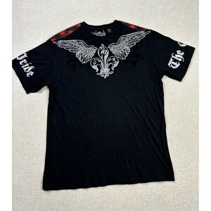 Vintage Clench Mens Short Sleeve Embroidered T-Shirt Size 3XL Black .